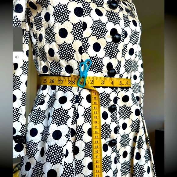 One of a kind spring coat floral cute imported ivory black lace details XS - Picture 11 of 15